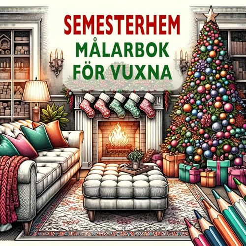 Semesterhem Målarbok för Vuxna: Festliga Mysiga Hus för Julhelgen och Vinterhelgdagar