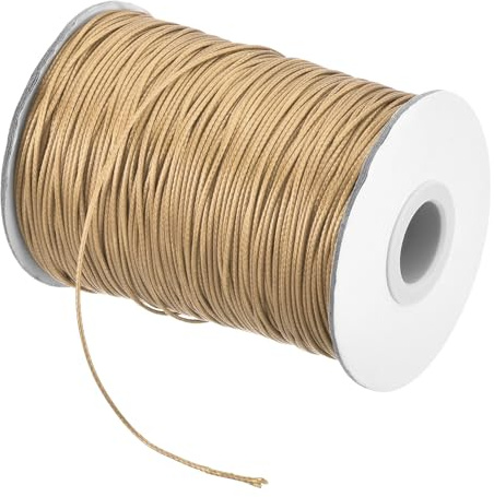 QUARKZMAN Cordoncino Cerato 1mm Poliestere Cerato 175 Iarde Cachi | per Realizzazione Braccialetti Collane Perline Gioielli Creazioni Fai Da Te