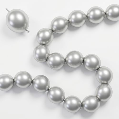 Silver Link Balloons, 60PCS Linking Balloons with Tail for Balloon Wall Arch and Chains, Quick Linkable Balloon for Wedding Birthday Baby Shower Engagement Graduation Party Decorations (6inch)