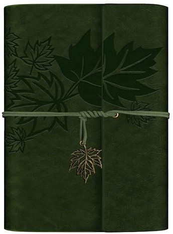 Mlife A5 PU Vintage Leather Notebook,A5 Refillable Ring Binder,Travel Diary,Sketchbook(Green)