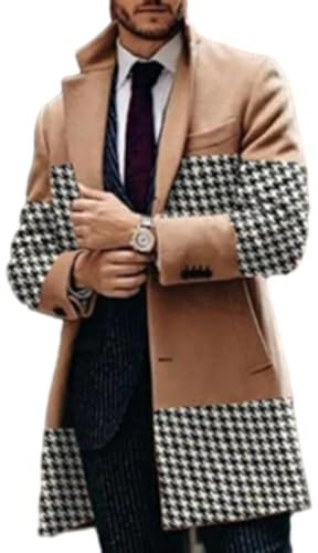 ZEMALON Langarm Jacke Herren Casual Persönlichkeit Einzigartig Übergangsjacke Herren Mittlere Länge Mode Vintage Jacke Männer Temperament Modern Trend Outdoorjacke Herren CC-03 5XL