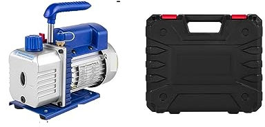 Kits de bomba de vacío refrigerante 1,8-4.8CFM refrigeración HVAC 1/3 1/4 con manómetro múltiple for aire acondicionado doméstico, Fácil de usar(4CFM 1-4HP)
