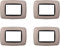 4 Pezzi, Placca compatibile Con Bticino Living, Placche Plastica Bombata 3/4/7 posti, per supporti blu - kit 4 pz