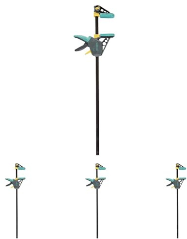 wolfcraft 3033000 - Serre-Joint à une main EHZ PRO - Saillie 100 mm - Ouverture 700 mm - Force de Serrage 120 kg (Lot de 4)