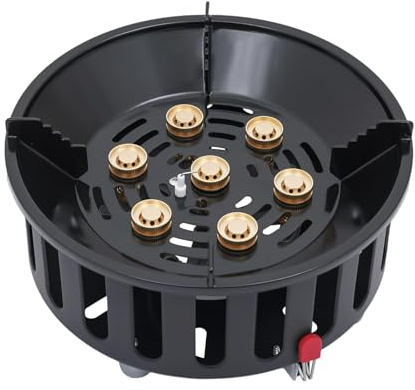 Réchaud à gaz portable 21000 W - Réchaud à gaz réglable avec 7 têtes de brûleur et 3 adaptateurs pour randonnée, trekking, pique-nique, cuisine extérieure