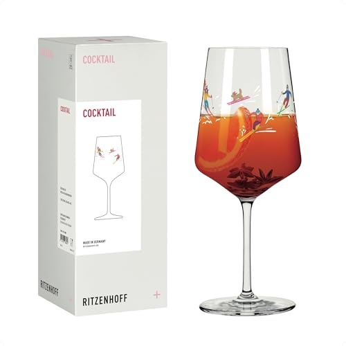 RITZENHOFF 8211008 Cocktailglas 500 ml, Serie Weihnachten – mit modernem Winterdesign und klaren Strukturen – Made in Germany