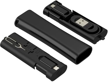 Gadgets de viaje (5 en 1) Cable adaptador USB de almacenamiento de 60 W de carga USB C 27 W Lightning para iPhone 17 16 15 Pro Data Micro USB Multi Kit Cargador Teléfono Móvil Funda Bolsa Caja Tarjeta