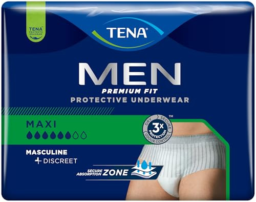 TENA Herren Premium Fit Schutzunterwäsche Level 4, Größe L, 12 Packungen mit 8 Stück