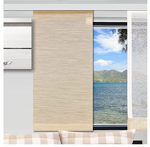 SeGaTeX home fashion Caravan-Flächenvorhang Marian | Höhe 40 – 160 cm nach Maß | beige Flächengardine für Caravan Wohnwagen Wohnmobil