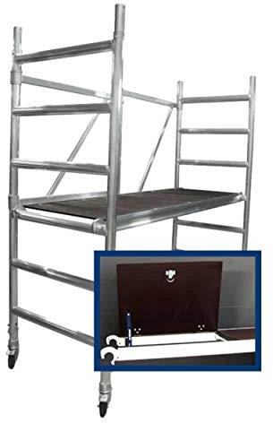 Alumexx ALX FS 75 Klappgerüst (mit Luke) - Arbeitshöhe 3, Erweitbarar auf Arbeitshöhe 8, WIG-Schweißen, Gewicht 32 kg, Niederländisch hergestellt, Nach standard N-EN1004, Klasse 3, Mit TÜV-Zertifikat