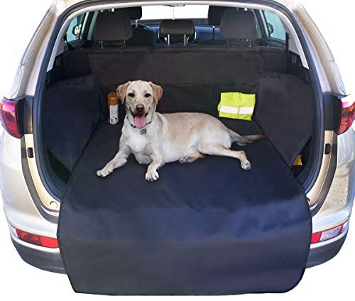 Ferocity Kofferraumschutz mit Ladekantenschutz, Auto Hundedecke für Kofferraum mit Tasche, Autoschondecke für Hunde, Hunde Autodecke für den Kofferraum mit Organizer [115]