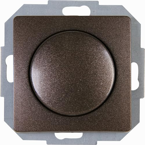 Kopp Paris 846026084 - Regulador de intensidad universal con interruptor de cambio a presión para luces LED (3-100 W, 10-250 W), color marrón