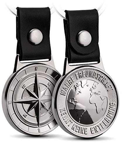 FABACH Freundschaft Schlüsselanhänger Northstar - Beste Freunde Schlüsselanhänger aus Leder und Metall - Beste Freundin Geschenk Bester Freund Geburtstag - Best Friends Glücksbringer Anhänger