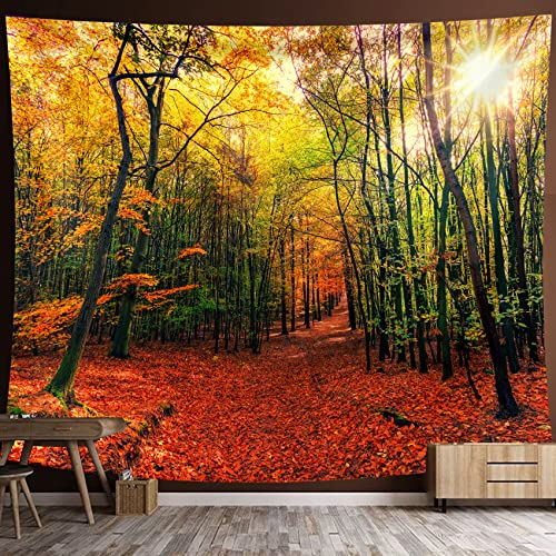 HALFLEMART Arazzo da Parete Luce del sole Tramonto foresta Albero Appeso Biancheria Da Letto Arazzo Boho Coperta da spiaggia per camera da letto Soggiorno Dormitorio Decorazione da parete 150x130 cm