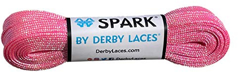 Derby Laces Pink Cotton Candy Spark Shoelace for Shoes, Skates, Boots, Roller Derby, Hockey and Ice Skates, pink, 84 Inch / 213 cm