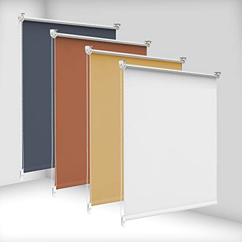 bobodeco Verdunklungsrollo ohne Bohren & mit Bohren, Verdunkelungsrollo Klemmfix, Weiß B75x H200cm (Stoffbreite 75cm), Thermorollo Sichtschutz und Sonnenchutz, Rollos für Fenster & Tür