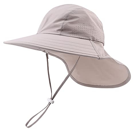 XIAOHAWANG Barn Solhatt Beach Hat med UV-skydd för barn och tonåringar, Grå, 1-4 anni