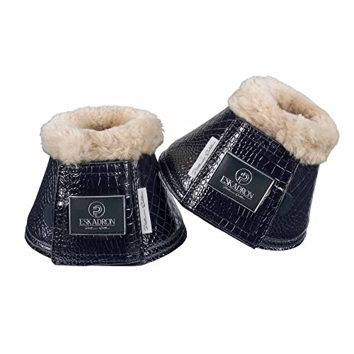 Eskadron Platinum Hufglocken, Sprungglocken Croco FAUXFUR 1 Paar Farbe Navy, Größe S