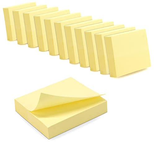 WAYTEX 1200 Notas adhesivas reposicionables amarillo pastel 12 bloques de 100 hojas 5 x 4 cm sentido horizontal