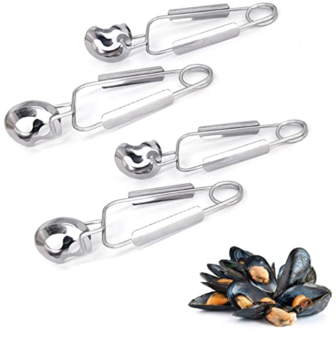 4 Stück Schneckenzange Buffet Zange Küchenzange Edelstahl Servierzange Lebensmittelzange Edelstahl Schnecken für Snails Schalen Krustentiere Besteck Küchenhelfer Kochzubehör