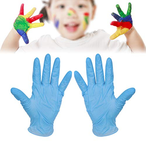 Genérico 20 Piezas Guantes de Nitrilo Desechables para Niños,para niños de 5 a 12 años manualidades, pintura, jardinería - Azul