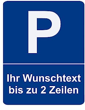 Parkplatzschild mit Wunschtext und individueller Gravur - Hinweis Schild aus Kunststoff für Ihren Parkplatz in verschiedenen Größen und Bohrungen - bis zu 2 Zeilen möglich