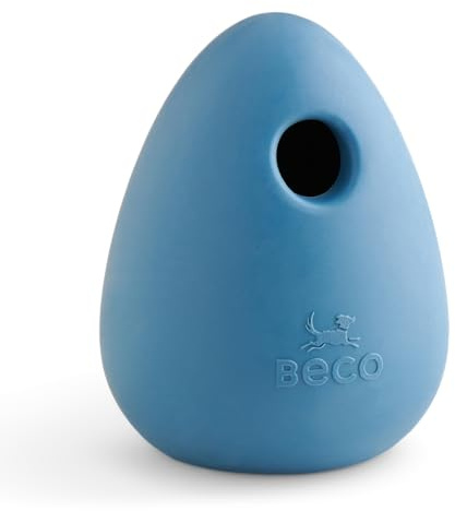 Beco Hundespielzeug - Langeweile Buster Anreicherung Spielzeug für Hunde, interaktiver Leckerliball, Naturkautschuk - Blau