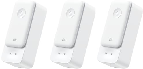 SwitchBot WLAN Wassermelder kein Hub erforderlich(nur 2.4G), Smart Wassersensor 3er Pack 100dB Einstellbarer Alarm&App-Benachrichtigung, IP67 wasserdicht, Wasserleck-Detektor für Küche, Bad, Keller