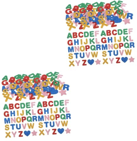 NUOBESTY 2 Stück 5 Selbstklebende Alphabet-Aufkleber Briefe ans Schwarzes Brett Buchstabenaufkleber für Scrapbooking Spielzeuge Kinderspielzeug Alphabete Etiketten selbstklebende Buchstaben