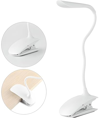 Retoo Lampe de lecture rechargeable USB, pince flexible 360°, 14 LED, luminosité continue, lecture de nuit, voyage, lit, étude, travail, longue durée