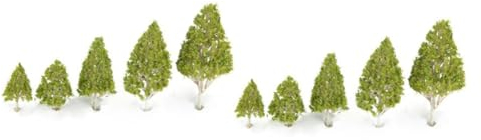 Operitacx 10stücke Mini Decor Weißer Pappelbaum Mit Leichten Grünen Blättern Modellbaum Für Landschafts Und Krippendekoration Höhe