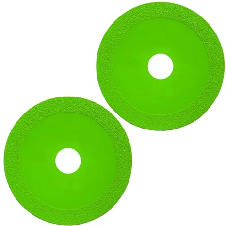 ANBOO 2 Pièces Disque Diamant 125 mm, Disque à Tronçonner Verre, Disque de Coupe pour Meuleuse d'angle pour Porcelaine, Verre, Jade, Bouteilles de Vin (Ø 22,23 mm Vert) (Vert-2PCS-125MM)