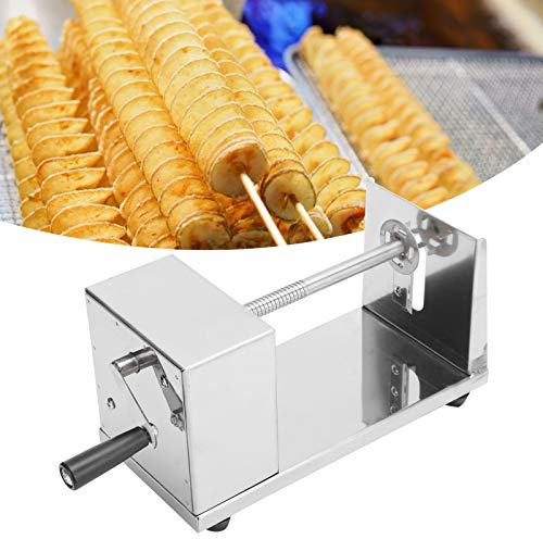 BEIJIALY Taglia Patate, Taglia Patate a Spirale Tornado Taglia Patate, Taglia Patate Manuale in Acciaio Inossidabile Tagliatrice a Spirale Accessori da Cucina Strumenti di Cottura