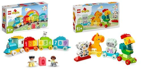 LEGO DUPLO Zahlenzug - Zählen Lernen, Zug Spielzeug & DUPLO Tierzug, Zug-Spielzeug mit Rädern, kreative Tierfiguren