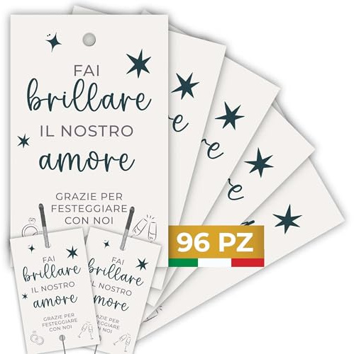 Etichette Scintille Luminose Matrimonio 96pz MADE IN ITALY (ES-05)