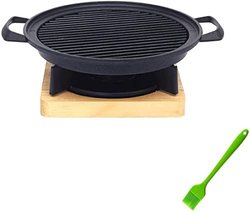 CTCOIJRN Barbecue a carbonella Mini Grill Rotondo con Barbecue Portatile da Tavolo Barbecue da Esterno Barbecue da Interno Mini Barbecue A Carbonella 7 Pollici Yakiniku Grill Antiaderente