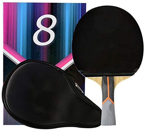 Pingpong-Schläger Pingpong-Schläger Pingpong-Schläger 8-Sterne-Single-Shot-Tischtennisschläger mit hoher Elastizität und Anti-Set-Gummi und Schlägerhülle Tischtennis-Schläger-Set