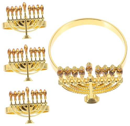 Alipis 4piezas Aro para Sujetar Servilletas Decorativo Dorado para Banquetes y Fiestas