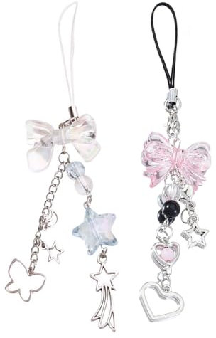 MYGLOAR Niedliche Handyanhänger, 2 Stück süße Anhänger, Schultergurte, Handyanhänger, Handyhüllen, Schlüsselanhänger, Kameraanhänger, Accessoires, Geeignet für Taschen, Preise, Rucksäcke, Anhänger