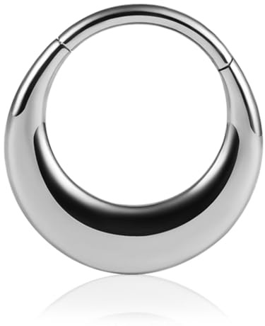 Vankula Septum Piercing Ring Hinged Segment Clicker 8mm 10mm 16g Chirurgenstahl Nasenpiercing Helix Daith Tragus Conch Piercing Schmuck für Frauen und Männer Schwarz Gold Silber