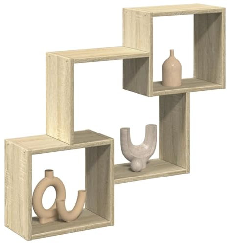 LAPOOH Wandschrank 78x18x71 cm Sonoma Eiche Holzwerkstoff, Hängeschrank, Fernsehschrank, Sideboard Hängend, Sideboard Tv Lowboard, Tv Cabinet - 854807