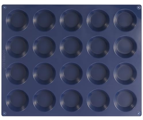 VOIRBLEU Silicone Tart Mold for Baking, Mini Tart Pan, 2 Inch Mini Pie Pans for Mince Pie, Fruit Pie, Blue (1, 2 INCH)