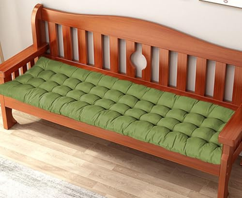 Cojín grueso para banco de jardín de 2 plazas, cojín de repuesto para banco de muebles de jardín para exteriores, para ventanas, patio, interior (verde, 100 x 40 cm)
