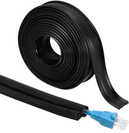 sourcing map 10ft Cable Management Sleeve, 5/32 Inch ID Flexible Cord Wires Hider Cover Insulation Snap-fit Protector for Substation, High-voltage Electrical Networks, Black