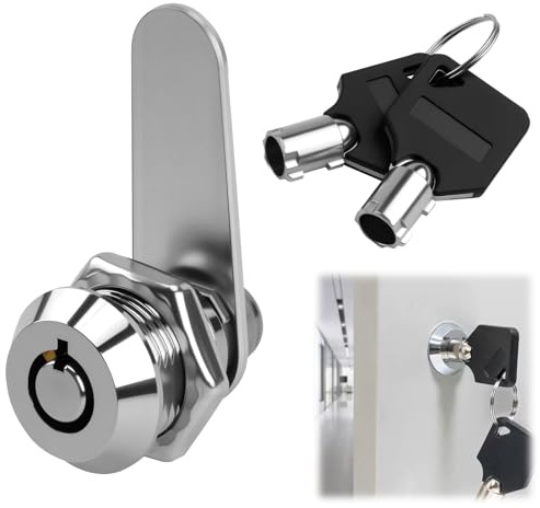 Lueden Thread Tubular Cam Lock 16mm Security Mailbox Lock Zinc Alloy Cabinet Drawer Cam Cylinder Locks Strengthen Thickened Barrel 90 Degree with 2 Keys Alike for Door Letterbox Toolbox Cupboard Post