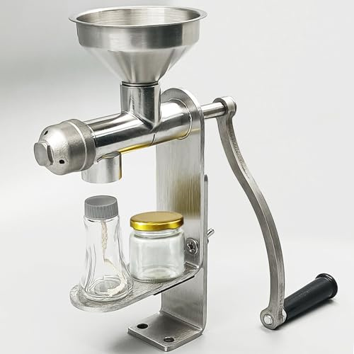 Estrattore manuale di olio, Panello di olio di arachidi, Pressa per olio in acciaio inossidabile, Strumento per la produzione di olio fai-da-te, per noci, semi, arachidi e oli essenziali, Principio