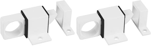 Amig - Pasador de Sobreponer para Ventanas - Pestillo de Perno Apto para Cierre Horizontal o Vertical - De Aluminio Acabado en Blanco - Medidas: 22 x 40 mm - Incluye Tirafondos (Paquete de 2)