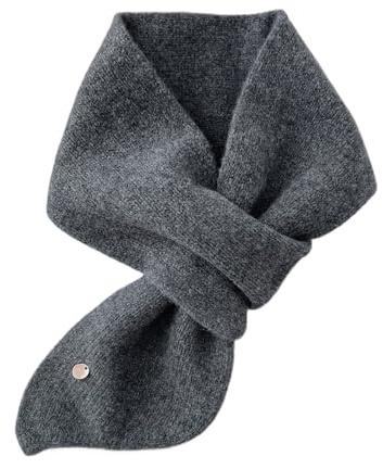 Genérico Mujeres de punto de cuello cruzado bufanda, cuello de invierno grueso suave envoltura, accesorio de moda acogedor para el clima frío (Gray)