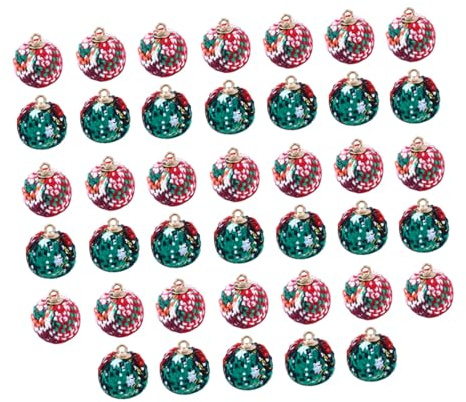 Gadpiparty 40 Stück Bunte Weihnachtsanhänger aus Stoff in Kugelform Leichter Selbstgemacht Christbaumschmuck für Bastelprojekte zu Weihnachten Zufällige Farbe