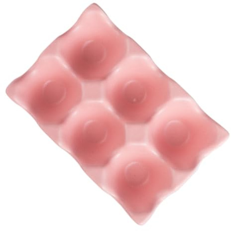 Keramik Eierhalter Rosa mit 6 Fächern für Kühlschrankaufbewahrung | Rutschfester Boden, Stoßfeste Ausführung, Moderne Optik, Praktisch für Küchenlagerung